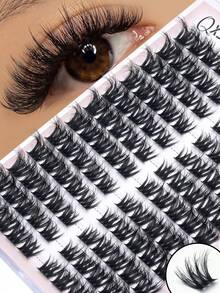 120pcs Fluffy False Eyelash Clusters, Soft Fluffy Single Cluster Lashes, DIY Eyelash Extensions, D Curl, Customizable, Beginner-Friendly For Perfect Eye Makeup, Suitable For Various Occasions, False Eyelashes - D - View 8
