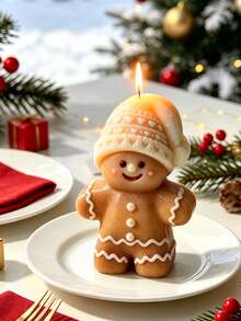 Christmas Gingerbread Silicone Mold Set With Lollipop Detail Cute Doll Shape, Durable Reusable Mold For Candle Making, Fragrance Stone, Handmade Soap, Plaster Art, Cookie Baking, Indoor Holiday Atmosphere Decoration, DIY Handmade Tools, Christmas, New Year, Holiday Gift - A - View 3