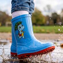 Botas infantiles,  Botas DANI Impermeables de PVC para Niña y Niño con Diseño Divertido, Calzado Infantil Ideal para Lluvia y Diversión al Aire Libre con Máxima Durabilidad y Protección. - Azul - Ver 3