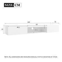Modern Luxury Style TV Cabinet / Versatile Design TV Cabinet / Space-Saving / With LED Lighting / Easy Installation / Load Capacity: 30 Kg / Suitable For Bedroom, Workspace / 160*31*22cm White - White - View 10