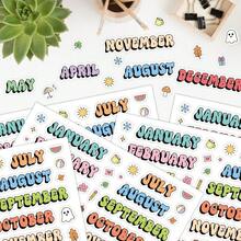 5 Sheets Monthly Planner Stickers, Colorful January To December Month Header Labels, Suitable For Scrapbooking, Calendars, Journals And Daily Planning Monthly Calendar Stickers - Multicolor - View 6
