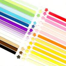 7-Color Gradient Star-Shaped Origami Paper Strips, Foldable Lucky Stars, Five-Pointed Stars, DIY Handmade Craft Materials, Rich Colors, Candy-Colored Paper Strips, Intellectual Paper Folding - Multicolor - View 2