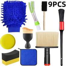 15/9/6pcs Car Wash Kit, Car Detailing Brush, Microfiber Cloths, Polishing Sponges - Automotive Cleaning Tool Set,Car Accessories - A - View 12