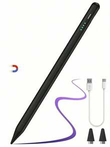 Universal Capacitive Touch Pen, Suitable For Tablets And Smartphones With IOS And Android Systems, Dual Spare Pen Tips. Can Be Used For Writing, Touch Control, Drawing, Note-Taking. With Status Indicator Light, Magnetic Attachment, Replaceable Tips, Ultra-Long Standby - Multicolor - View 10
