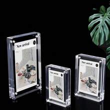1PC Acrylic Photo Frame, Strong Magnetic Photo Office Business Card Holder, Double-Sided Protective Film On Acrylic Plate, Please Peel Off Protective Film Before Use - A - View 7