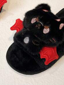 1 Pair Unisex Kids Fashion Casual Home Fuzzy Slippers - Black - View 7