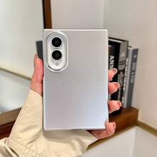 1pc Girls Electroplated Silver Chain Solid Color Popular Cute Folding Phone Case Smart Phone Case Phone Case Compatible With Samsung Galaxy Z Fold8, Galaxy Z Fold8 Ultra, - Multicolor - View 10