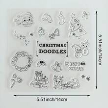 Clear Silicone Stamp, Christmas Themed Transparent Stamp For DIY Scrapbooking, Card Making, Journal Decoration, Christmas Tree Snowflake Cat Gift Gnome Pattern - SD-4 - View 12