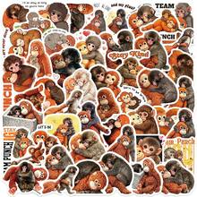 SCXXBSW 50pcs Cute Monkey Stickers, Aesthetic Cartoon Animal Vinyl Stickers With Funny Text, Waterproof, Suitable For Planner, Laptop, Water Bottle, Luggage, Scrapbook, Perfect For Animal Lovers - Multicolor - View 3