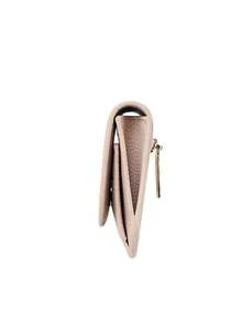 Beige Litchi Grain PU Flap Mini Wallet With Wrist Strap, Multi-Card Slot Card Holder & Coin Purse, Women's Daily Casual Travel Small Storage Bag Accessory - Multicolor - View 9