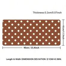 Korean INS Full Screen Brown Base White Polka Dots PU Leather Desk Pad Protector Mouse Pad Office Desk Mat Waterproof Non-Slip PU Desk Blotter Pad Gaming Esports User - View 17