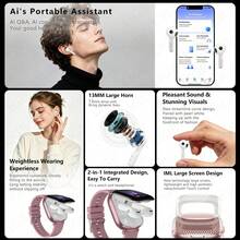 LIGE Smart Earphone Watch Terbaru, Layar Besar Persegi Definisi Tinggi, Fungsi Earphone Terintegrasi, Mendukung Berbagai Mode Olahraga, Pengingat Alarm, dan Pemutaran Musik - View 6