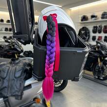 Wig Braid For Helmet Decoration,Helmet Braids With Monster Claw Reflective Scratch Stripe Vinyl Sticker And Detachable Bow Ribbon,Motorcycle Helmet Wig Braid, Many Colors Bicycle Helmet Braids Hair Tails (Helmet Not Included) - Multicolor - View 2