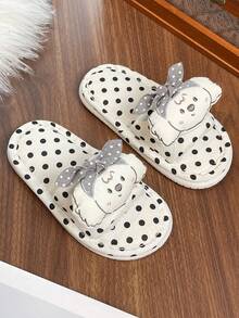 1 Pair Girls Thermal Lined Warm Indoor Slippers - White - View 6