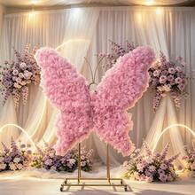 Giant Silk Butterfly Party Decoration, Large 3d Silk Mesh Butterfly Set Background For Birthday Parties, Weddings, Photo Booths, Christmas (Without Butterfly Rack) - Multicolor - View 1