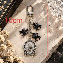 1pc/Multi-Pcs Unisex Gothic Vintage Spider Pendant Alloy Small Spider Accessory Keychain Halloween Gift Personalized Bag Charm - Multicolor - View 5