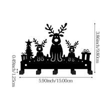 1pc Christmas Reindeer Key Hook Iron Silhouette Wall Hanging Holiday Decor Small Pendant Entryway Key Storage Rack Rustic Farmhouse Cute Vintage Nordic Winter Festive Decorative Hallway Mudroom Organizer Gift Antler Sturdy Functional - Black - View 6