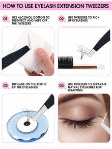 New Fiber Tip Eyelash Extension Tweezers, 90-Degree Curved Precision Design, Suitable For All Eyelash Enthusiasts, Professional Grade Eyelash Transplant Tweezers - Multicolor - View 8