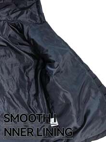 1pc Pure Cotton Jacket, Lightweight Zipper Quilted Winter Coat, Suitable For Snowy Days, Daily Commute And Outdoor Activities - Black - View 9