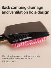 1pc Ultra-Fine Microfiber Bristle Comb, Nylon Bristle Quick-Drying Hair Brush, Water-Absorbing Styling Tool For Wet Hair Salon - Multicolor - View 3