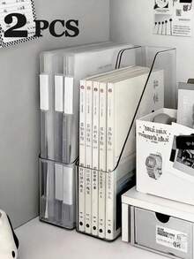 Clear Magazine Holder - Acrylic Desktop Magazine/Book Organizer; Perfect For Home, School, And Office, For Upright Storage And Organization Of File Folders - Multicolor - View 13
