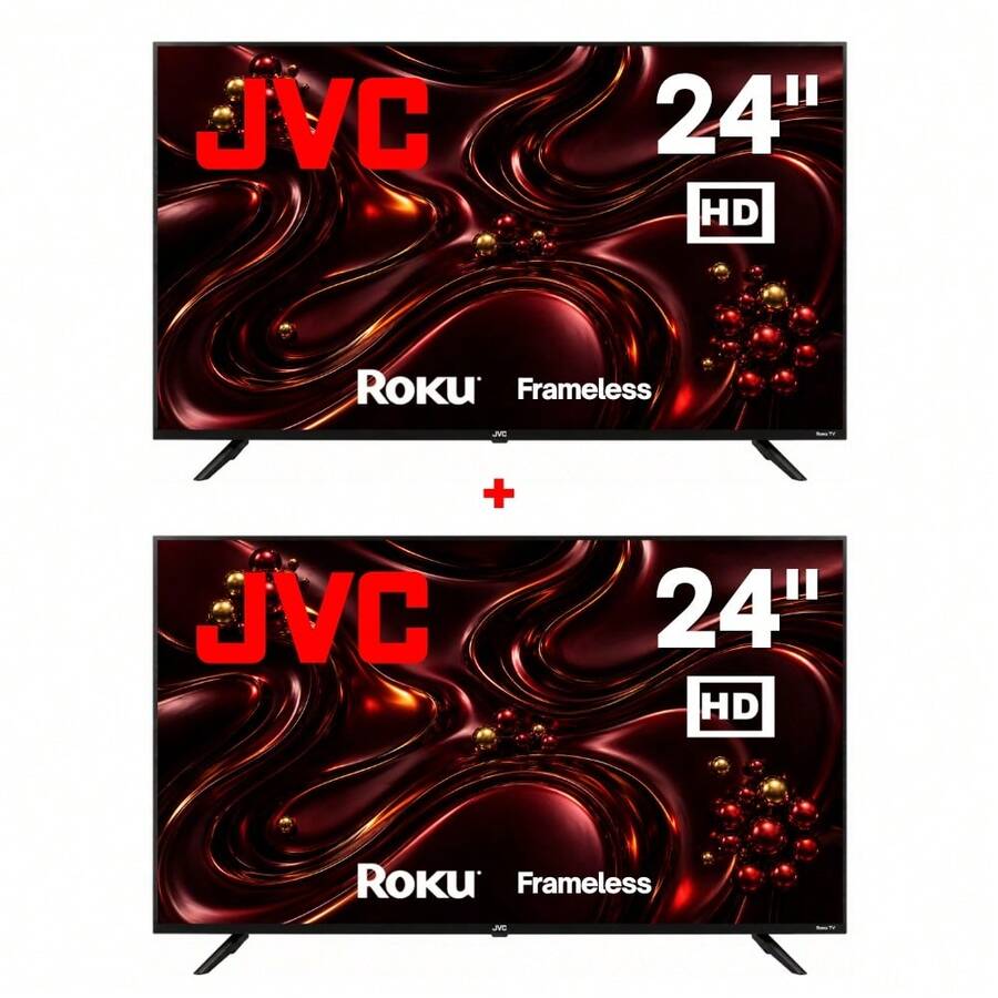 JVC Pack 2 Smart TV 24 Pulgadas HD LED Dolby Audio WiFi USB Modelo SI24R - Tipo de Enchufe B USA (110-127V) - Ver 1