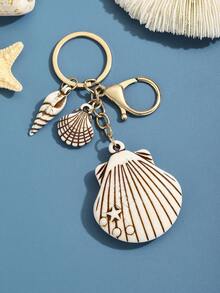 DIY Handmade Hot-Selling New Creative Ocean Creature Realistic Acrylic Shell & Conch Keychain, 1pc Beach Vacation Series Cute Ocean Style Heart Shell & Conch Keychain Pendant, Women's Bag Keychain Charm, Event Gift, Suitable For Daily Use, Gift For Best Friends - Multicolor - View 15