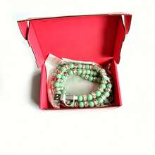 4-In-1 Beaded Charging Cable, Fast Charging Data Cable, Acrylic Beaded Charging Cable, Supports Fast Charging For Mobile Phones, Compatible With Type-C And Apple Lightning All-Interface Devices, 1m (3.3ft) Long, Designed For Girls, Fast Charging Cable, Holiday Gift, New Year Gift Choice - Mint Green - View 5