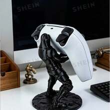 1pc 2D Flat Printed Acrylic Black Knight Shaped Multi-Platform Controller Stand | Compatible With PS5/ Series X|S/One And Switch Pro Controllers | Stable Support, Scratch-Resistant Design | Desktop Gaming Decor, Creative Gamer Gift - Black Knight-themed Multi-platform Controller Stand - View 7
