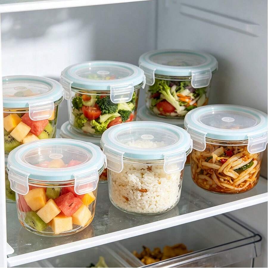 150ml Sealed Glass Food Storage Jars | 1/3pcs Set | Leak-Proof Quick-Lock Lid Suitable For Meal Prep, Food And Snack Freshness Preservation, Refrigerator Pickles Storage Box