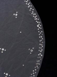 1pc Women's New Sexy White & Black Mesh Rhinestone Bridal Veil Ball Evening Party Decorative Accessory - Multicolor - View 10