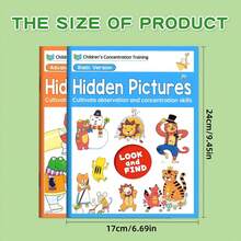 32 Pages Hidden Pictures Book, Find Hidden Objects & Matching Game, Attention & Concentration Training, Visual Perception, Preschool Activity - Multicolor - View 11