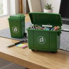 2pcs Multi-Functional Mini Desktop Trash Can, Small Office Desk Storage Bin, Can Hold Pencils, Clips, Erasers, Home Party Decoration, Gift For Colleagues, Office Desk Essential, Back To School College Dorm Decor, Autumn Desktop Storage - Multicolor - View 1