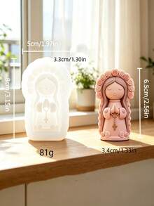 1pc Multi-Style Praying Girl Shaped Aromatherapy Candle Silicone Mold Home Decor/Gift Ornament Plaster Mold, Handmade Epoxy Resin Casting Mold, Art Decorative Clay Plaster Mold/Non-Stick Easy Demolding/Heat Resistant - C-white - View 2