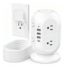 Parolera 3m Power Strip Extension Cord 8 Outlets USB White - US A Type Plug(110-127V) - View 1
