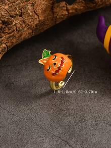 1pc Funny Holiday Party Pumpkin Spider Web Women's Ring - Multicolor - View 4