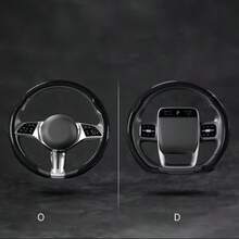 1pc Car Steering Wheel Cover, Carbon Fiber Texture, Anti-Slip, Breathable, Ultra-Thin, All-Season Universal - D Shape - View 4