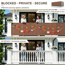 Outdoor Privacy Fence Fabric, High Density Sunshade Anti-Peeping Fence, Comes With Detachable Christmas Party Bunting Decoration, Supports DIY Free Matching, Can Be Hung Separately For Decoration, Windproof Weather-Resistant Tear-Resistant, Suitable For Outdoor, Balcony - Green, Brown Optional - Brown - View 4