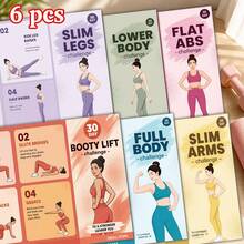 6-Piece 30-Day Fitness Challenge Set - Includes 6 Tri-Fold Workout Charts With Daily Progress Tracker, Covering Flat Abs, Slim Body, Toned Arms, Perky Butt, Lower Body And Full Body Challenges, Home Workout Guide, Habit Tracker, Progressive Training Plan - 6-piece 30-day Fitness Challenge Set - View 2