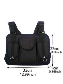 Functional Tactics Chest Bag For Man Fashion Bullet Hip Hop Vest Streetwear Bags Waist Pack Unisex Black Chest Rig Bag - Black - View 3