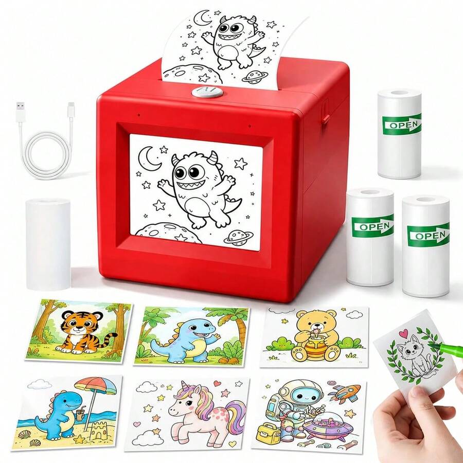 Ai Mini Printer, Portable Thermal Inkless Ai Voice Sticker Printer, With AI Voice Generation & HD Preview Screen, For Pictures, Photos, Journals, DIY, Study & Creative Projects