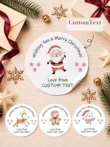 1/30/90/160pcs Customizable Pattern Round Stickers, Multi-Specification Customizable Graphic & Text Waterproof Oil-Resistant PVC Round Stickers, Suitable For Photo Album Decoration, Gift Envelope Sealing, Luggage Identification, Christmas Commemorative Gift Boxes, Ideal Gifts For Girlfriend, Boyfriend, Colleagues, Family, Best Friends, Suitable For Gatherings, Parties, Bachelor Parties, Various Events - Multicolor 2 - View 2