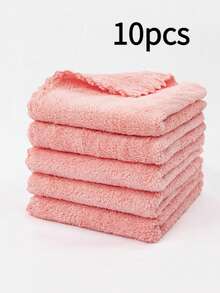 25*25 Coral Fleece Solid Color Thin Small Square Towels, Available In Khaki, Pink, Blue And Other Colors, Suitable For Hotel, Kitchen, Highly Absorbent; Homestay Small Towels, Hand Towels, Multi-Purpose Face Towels For Home Use, 5pcs/10pcs/1pc Pack - Multicolor - View 10