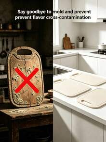 1pc Portable Handle Cutting Board, Outdoor Essential, Raw And Cooked Food Separation, Dishwasher , Easy To Clean, Suitable For Fruits, Vegetables And Baby Food - View 3