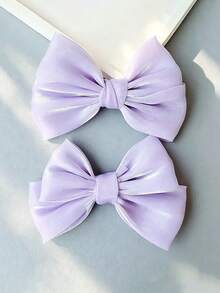 2pcs Bow Hair Clips, Ultra Fairy French Satin Hair Clips, Sweet Elegant, Back Clip Style, High-End Texture, Top Clip Style, Princess Style Hair Accessories, Hairband Children Hair Accessories (Card Is For Display Only) - Bow Hairpin - View 13