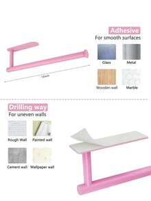 Vyslejah Pink Bow Tissue Holder, Self-Adhesive Tissue Roll Holder Under The Cabinet, Stainless Steel Wall Mounted Tissue Holder In The Kitchen And Bathroom - Multi-color - View 6