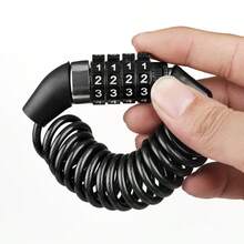 1 buah Gembok Kombinasi 4 Digit, Gembok Kabel Baja Kompak, Gembok Anti Pencurian untuk Helm Sepeda dan Barang Pribadi - MultiWarna - View 3