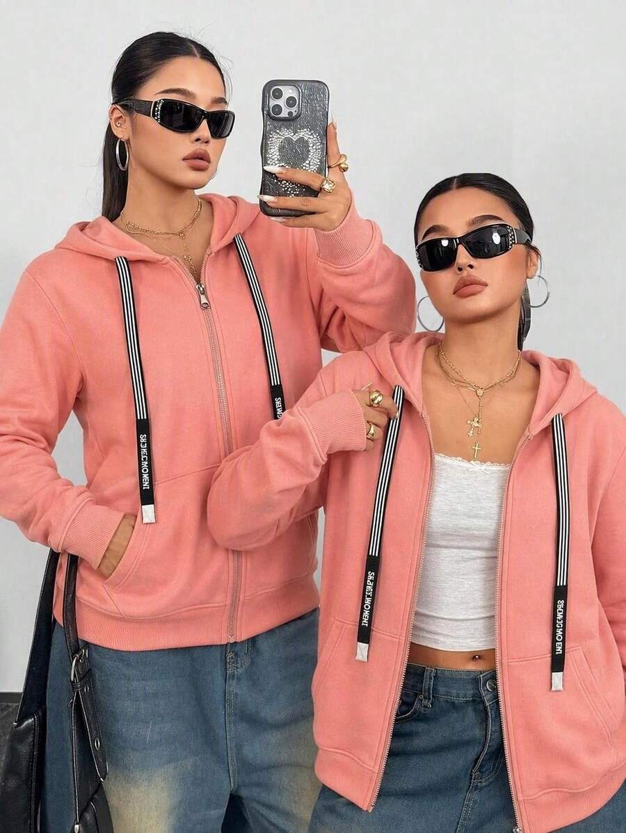 Plus Size Sweatshirts & Hoodies - Coral Pink - View 1