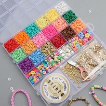 2000pcs/3700pcs Soft Clay Bead Set, Handmade DIY Bracelet, Necklace, Soft Clay Loose Beads Jewelry Making Accessories Kit - Multicolor - View 6