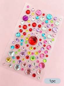 1pc Colorful Heart & Star Face Decoration Stickers, Multi-Specification Rhinestone Combination Elements, Convenient Self-Adhesive Glue-Free, Music Festival Carnival Photo Shoot Atmosphere Face Makeup Stickers, Comic Convention Photo Shoot Makeup Decoration Stickers, Eye Area Colorful Rhinestone Embellishment Stickers - Multicolor - View 10